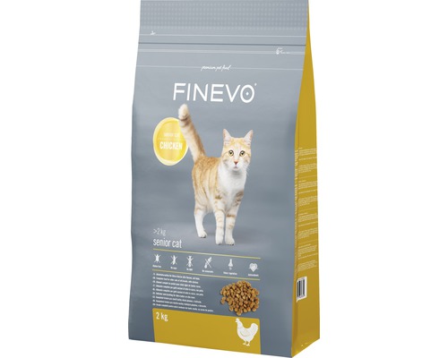 Hrană uscată pentru pisici FINEVO Senior cu pui 2 kg