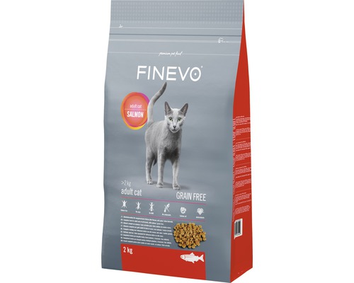 Hrană uscată pentru pisici FINEVO Adult cu somon 2 kg-0