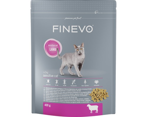 Hrană uscată pentru pisici Finevo Sensitive cu miel 0,4 kg-0