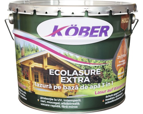 Lazură pe bază de apă Ecolasure Extra Köber mahon 10 l-0