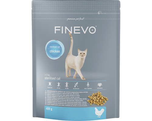 Hrană uscată pentru pisici FINEVO Sterilised cu pui 0,4 kg-0