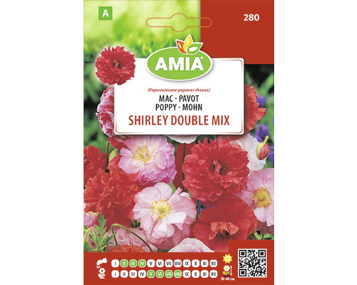 Semințe flori Amia mac Shirley dublu mix
