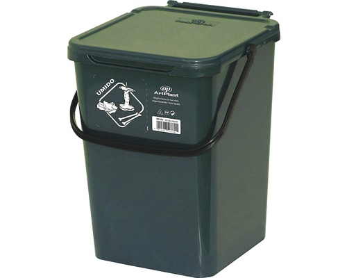 Găleată de gunoi ArtPlast BioSystem 10L, verde, pentru colectarea selectivă a deșeurilor