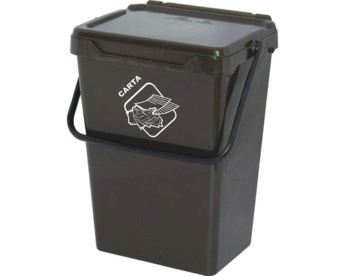 Găleată de gunoi ArtPlast BioSystem 35L, maro, pentru colectarea selectivă a deșeurilor