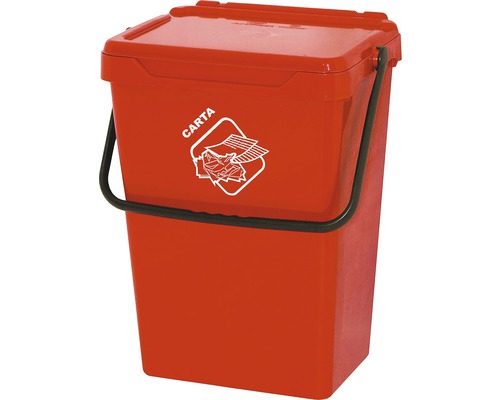 Găleată de gunoi ArtPlast BioSystem 35L, roșu, pentru colectarea selectivă a deșeurilor