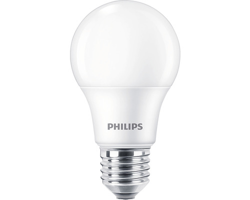 Becuri LED Philips E27 8W 806 lumeni, glob mat A60, lumină caldă, pachet 3 bucăți-0