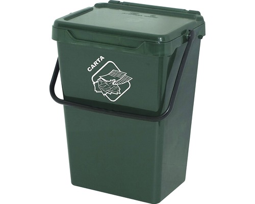 Găleată de gunoi ArtPlast BioSystem 35L, verde, pentru colectarea selectivă a deșeurilor