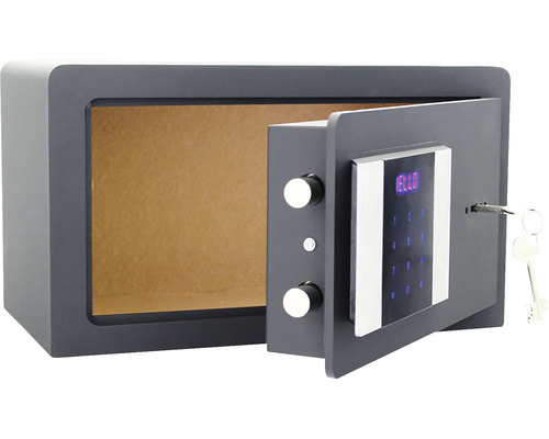 Seif de mobilier deschisă cu blocare digitală și chei