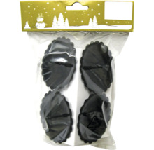 Patru forme negre de hârtie pentru brioșe într-un ambalaj