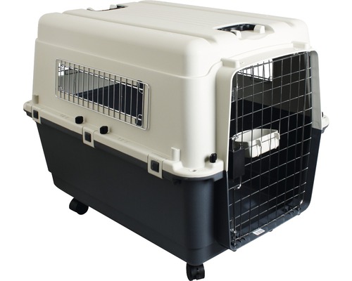 Cușcă transport câini și pisici Karlie Nommand XL 90x60x68 cm gri-alb