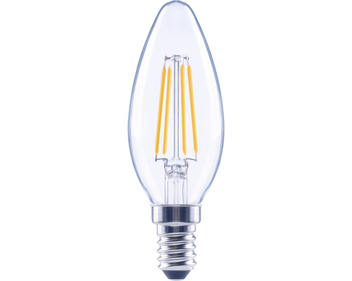 Bec LED variabil Flair E14 4W 470 lumeni, glob clar lumânare, lumină caldă Bec LED transparent în formă de picătură cu soclu E14