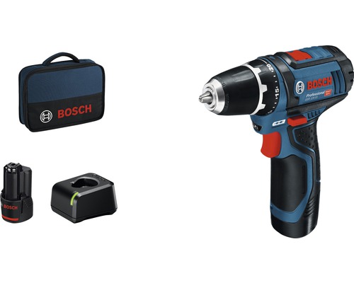 Mașină de găurit & înșurubat cu acumulator Bosch Professional GSR12V-15 12V max. 30Nm, 2 acumulatori și geantă inclusă