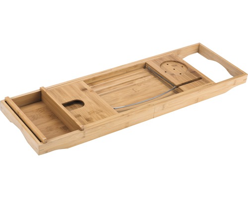 Raft de baie din bambus cu suport