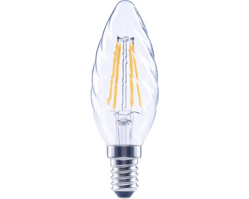 Bec LED variabil Flair E14 2,2W 250 lumeni, glob clar lumânare rotită, lumină caldă