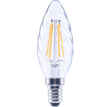 Bec LED variabil Flair E14 4W 470 lumeni, glob clar lumânare rotită, lumină caldă