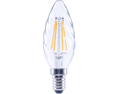 Bec LED variabil Flair E14 4W 470 lumeni, glob clar lumânare rotită, lumină caldă Bec LED variabil Flair E14 4W 470 lumeni, glob clar lumânare rotită, lumină caldă