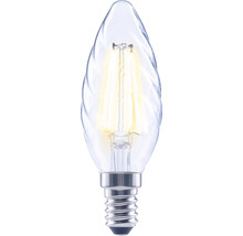 Bec LED variabil Flair E14 4W 470 lumeni, glob clar lumânare rotită, lumină caldă