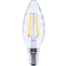 Bec LED variabil Flair E14 5,5W 806 lumeni, glob clar lumânare rotită, lumină caldă