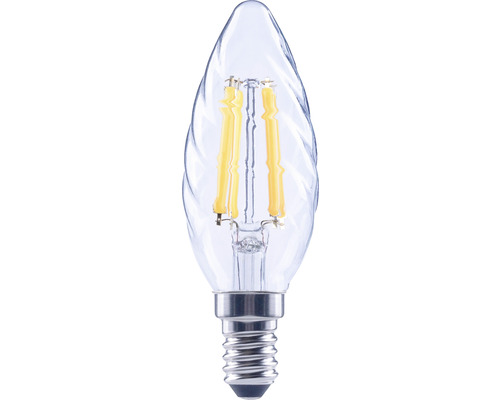 Bec LED variabil Flair E14 5,5W 806 lumeni, glob clar lumânare rotită, lumină caldă