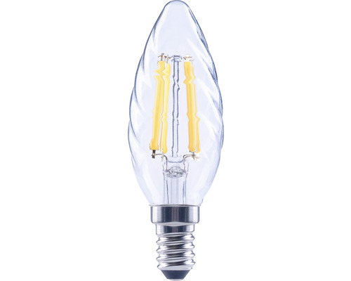 Bec LED variabil Flair E14 5,5W 806 lumeni, glob clar lumânare rotită, lumină caldă Bec LED în formă de lumânare cu soclu E14