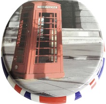 Capac WC cu model telefon ADOB Imola lemn închidere lentă roșu 45x37,5 cm-thumb-1