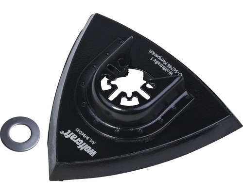 Platan triunghiular de șlefuit Wolfcraft PRO 95mm pentru mașini multifuncționale Wolfcraft placă de șlefuit triunghiulară cu disc de șlefuit