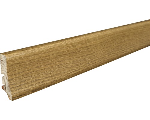 Plintă lemn rășinos stejar caramel lăcuit 2200x58x20 mm Plintă din lemn