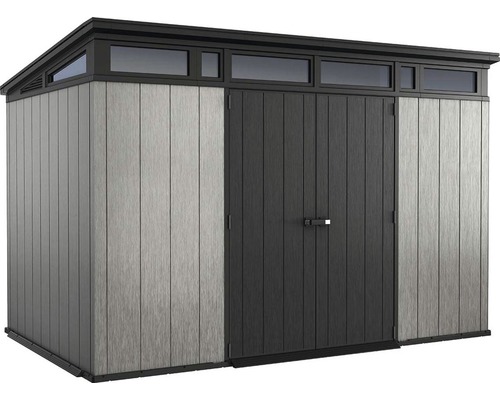 Magazie de grădină cu ușă dublă și ferestre