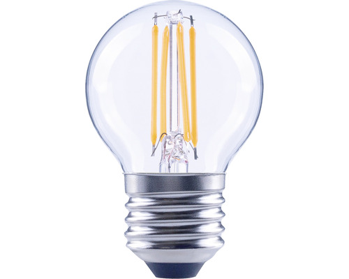 Bec LED variabil Flair E27 4W 470 lumeni, glob clar G45, lumină caldă Bec LED transparent cu soclu E27