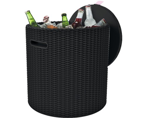 Răcitor de băuturi din ratan cu sticle și gheață