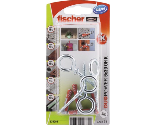 Dibluri Fischer DuoPower 6x30 OH K, set de patru