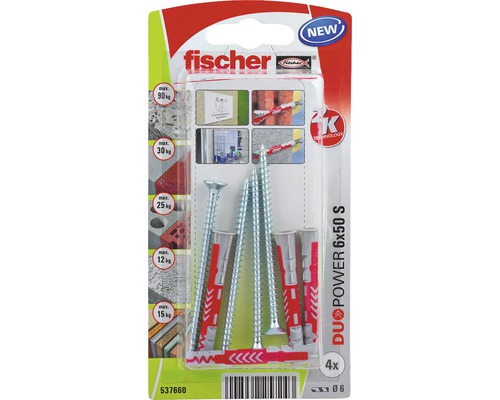 Dibluri Fischer Duo Power 6x50 S, set de patru bucăți