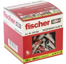 Dibluri plastic cu șurub Fischer DuoPower 8x40 mm, 50 bucăți-thumb-4