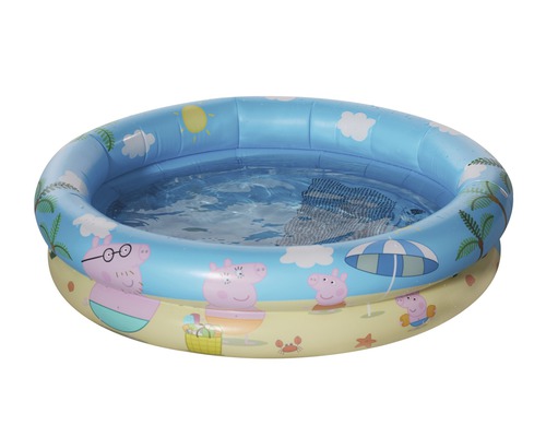 Piscină gonflabilă cu 2 inele Happy People Peppa Pig Ø 74 cm H 18 cm capacitate 76 l albastru