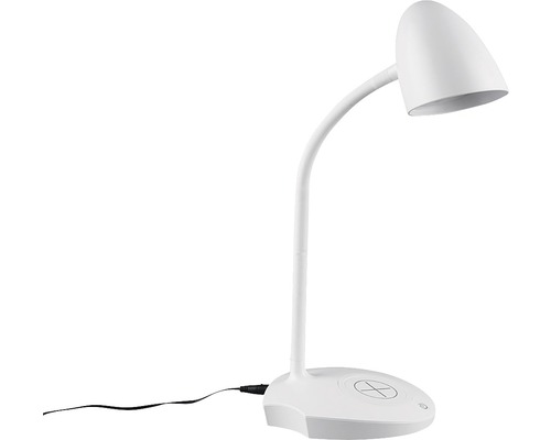 Lampă de birou albă cu funcție de încărcare fără fir