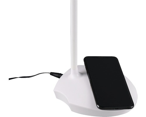 Lampă de masă cu stație de încărcare fără fir pentru telefoane mobile