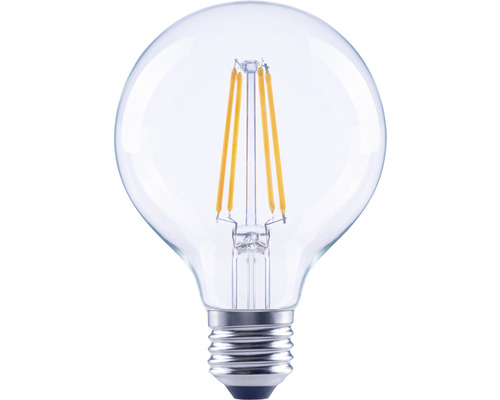 Bec LED variabil Flair E27 7W 806 lumeni, glob clar G80, lumină caldă Bec LED transparent cu soclu E27