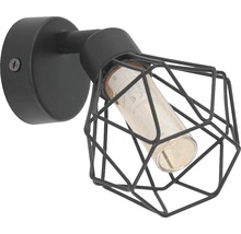 Lumină de perete neagră cu abajur geometric din sârmă