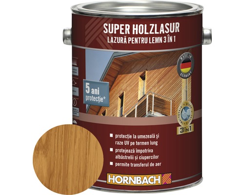 Lazură pentru lemn 3 în 1 Super Holzlasur teak 2,5 l-0