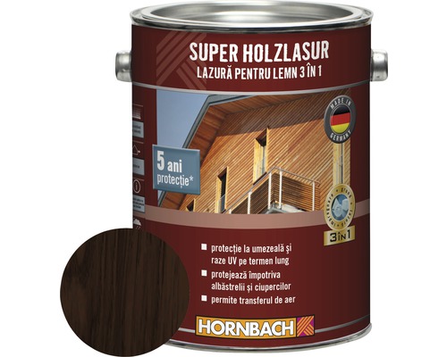Lazură pentru lemn 3 în 1 Super Holzlasur palisandru 2,5 l