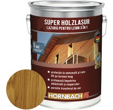 Lazură super pentru lemn 3 în 1, cutie cu mostră de culoare lemn