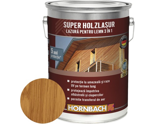 Lazură pentru lemn 3 în 1 Super Holzlasur teak 5 l-0