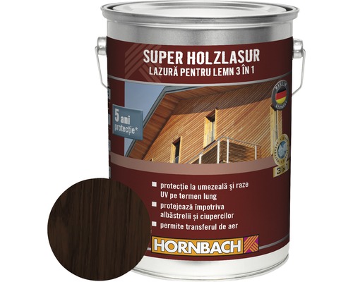 Lazură pentru lemn 3 în 1 Super Holzlasur palisandru 5 l-0