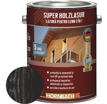 Lazură pentru lemn 3 în 1 Super Holzlasur antracit 2,5 l-thumb-0