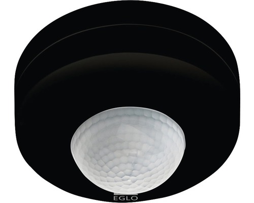 Senzor de mișcare Eglo Detect Me 360° max. 1200W, pentru exterior IP44, negru Plafonieră neagră cu senzor de mișcare și logo Eglo.