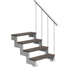 Scară cu patru trepte, cadru metalic și balustradă