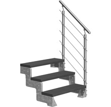 Scară cu structură metalică și balustradă cu cabluri de oțel