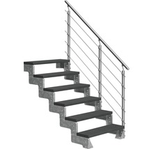 Scară cu trepte metalice și balustradă