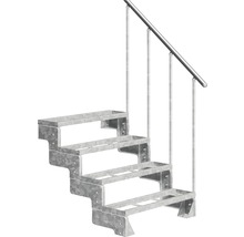 Scară exterioară cu patru trepte și balustradă metalică