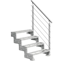 Scară exterioară din oțel cu balustradă și cabluri din oțel